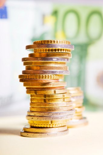 heap of coins close up